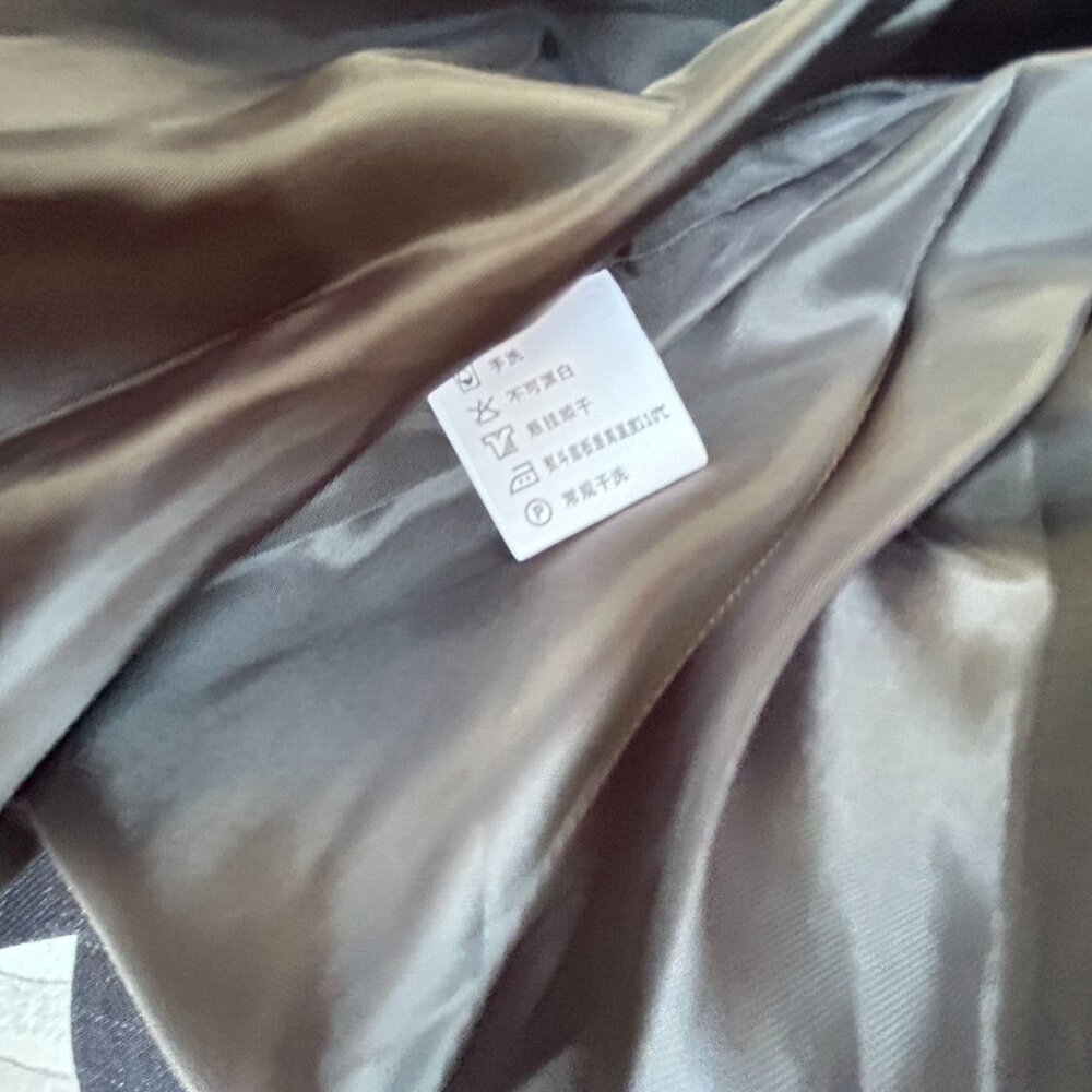 Ai Fei Si Lisueyne Pinstripe 2 Button Double Breasted Suit Jacket XL Black New - Picture 5 of 9